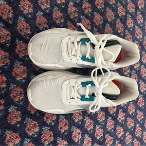 Reebok White and Teal Athletic Shoes